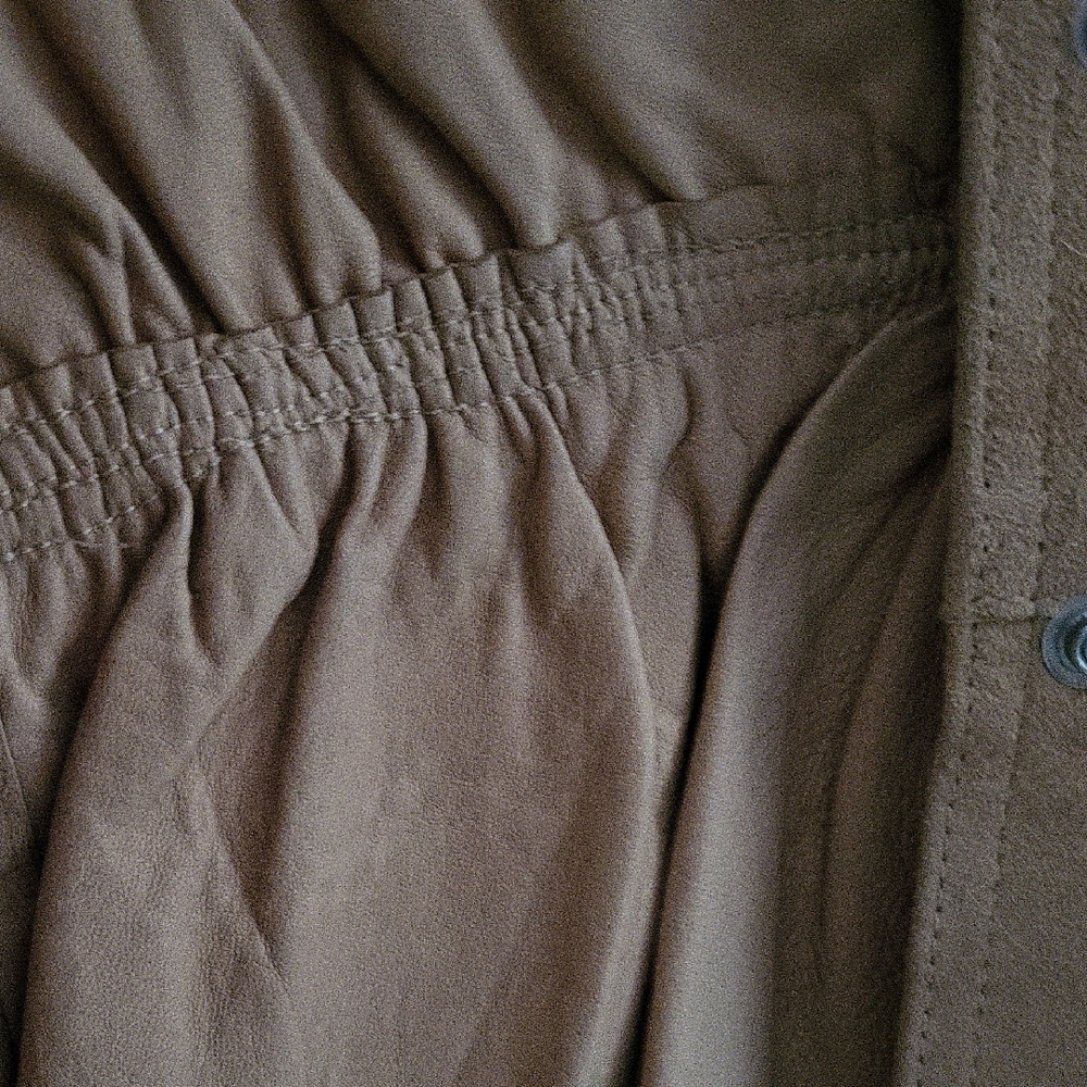 Tan Suede Button-Front Jacket - image 4
